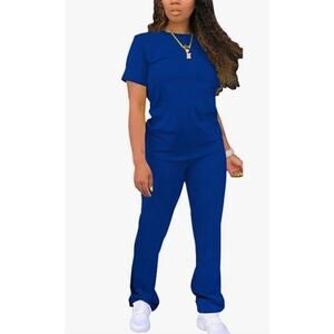 Nimsruc Two Piece Sets for Women Casual Jogging Suits Blue Size Large New